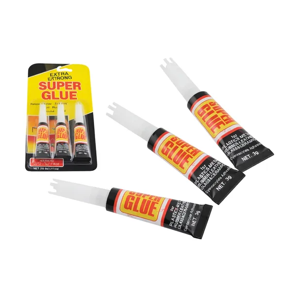 KLEJ SZYBKOSCHNĄCY SUPER GLUE 3x3g - MOCNE I TRWAŁE ŁĄCZENIE