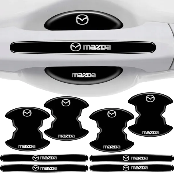 Naklejki ochronne pod klamki samochodu MAZDA MOCNA FOLIA 8 sztuk