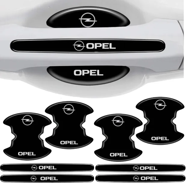 Naklejki ochronne pod klamki samochodu OPEL MOCNA FOLIA 8 szt