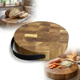 okragla-deska-debowa-sztorcowa-fi-20-cm-z-paskiem-do-krojenia-end-grain