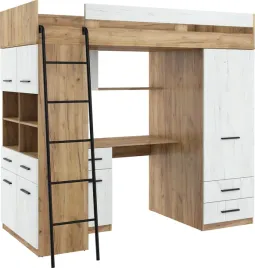 antresola-lozko-pietrowe-level-l-dab-craft-zloty-craft-bialy