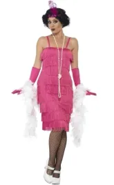 stroj-retro-lata-20-flapper-rozowy-elegancka-m