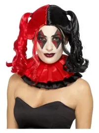 peruka-harlequin-czarno-czerwona-halloween