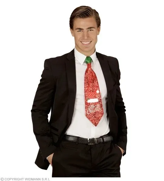 krawat-merry-christmas-czerwony-brokatowy