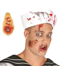 rana-blizna-z-robakami-halloween-zombie