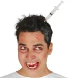 opaska-strzykawka-biala-w-glowie-halloween
