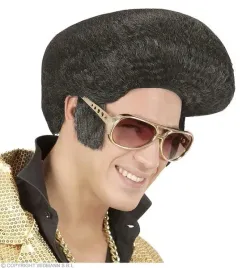 peruka-elvis-elvisa-krol-rocka-czarna-bokobrody