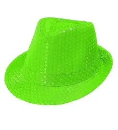 kapelusz-fedora-neonowy-zielony-cekiny
