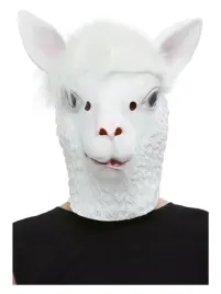 maska-lateksowa-lama-lamy-biala-zwierze-zoo