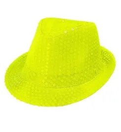 kapelusz-fedora-neonowy-zolty-cekiny