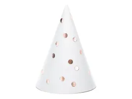 czapeczki-papierowe-biale-w-kropki-rozowe-zloto