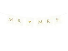 baner-girlanda-napis-mr-mrs-bialo-zlote-wesele