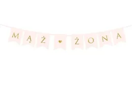 baner-girlanda-napis-maz-zona-zloto-rozowy-slub