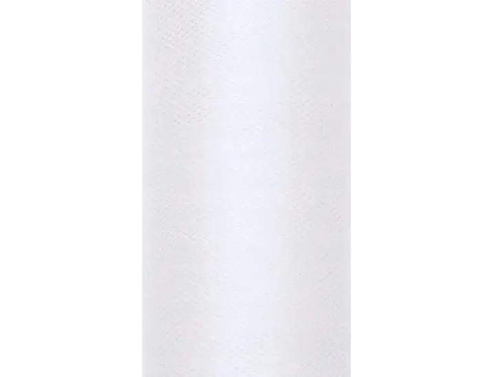TIUL GŁADKI NA SZPULCE 15cm x 9m BIAŁY KOMUNIA WESELE ŚLUB CHRZEST IHS
