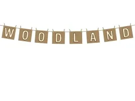 baner-girlanda-napis-woodland-kraft-naturalny