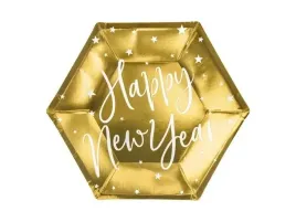 talerzyki-papierowe-happy-new-year-zlote-szescian