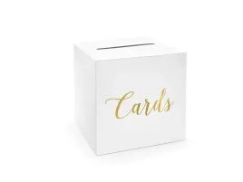 pudelko-na-koperty-i-zyczenia-biale-cards-zlote-telegramy-slub-wesele