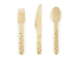 sztucce-drewniane-gwiazdki-zloty-16-cm