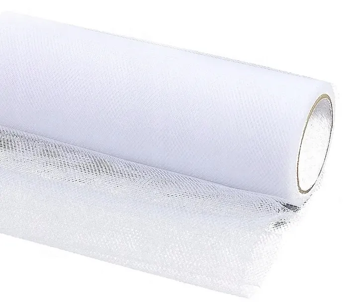 TIUL GŁADKI NA SZPULCE 50 cm x 9 m BIAŁY BIEL ŚLUB WESEL KOMUNIA CHRZEST