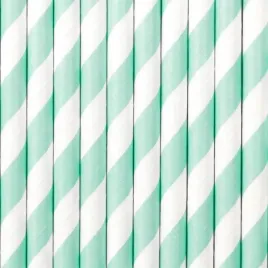 slomki-papierowe-blekit-paski-biale-195cm-10szt