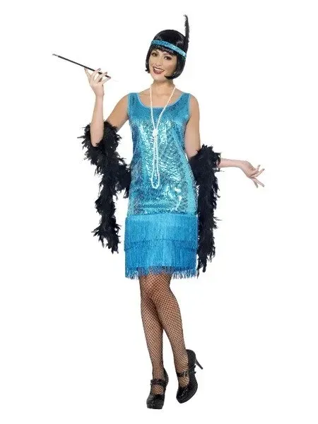 stroj-flapper-flapperka-niebieski-cekiny-retro-m