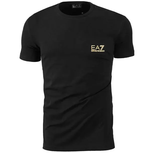 T-SHIRT EMPORIO ARMANI EA7 KOSZULKA GOLD LOGO CZARNY