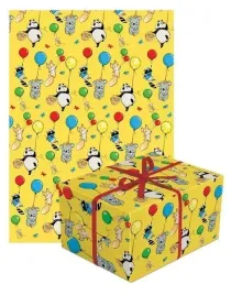 papier-prezentowy-zolty-imprezowa-panda-baloniki