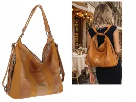 torebka-damska-shopper-plecak-miejska-2w1-worek-na-ramie-sr090-brazowa