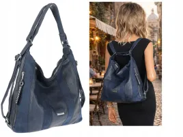 torebka-damska-shopper-plecak-miejska-2w1-worek-na-ramie-sr090-granatowa