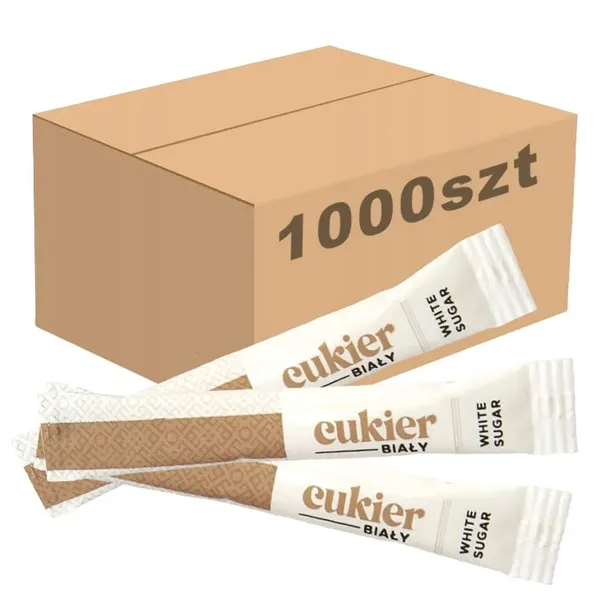 Cukier biały w saszetkach paluszkach 1000szt x 4g