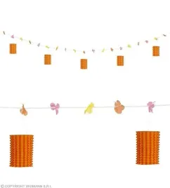 girlanda-z-pomaranczowymi-lampionami-i-kwiatami-3m