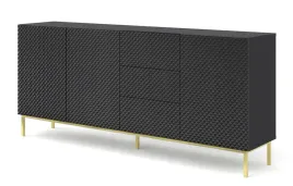 komoda-ravenna-c-200-cm-3d3s-czarny-polysk-rama