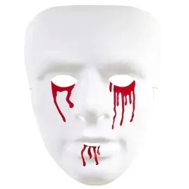 maska-zakrwawiona-twarz-biala-zacieki-krwi-sztuczna-krew-halloween