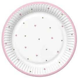 talerzyki-gwiazdki-roz-dziewczynka-urodziny-23-cm