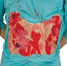 rana-otwarta-wnetrznosci-dziura-w-brzuchu-straszny-dodatek-halloween