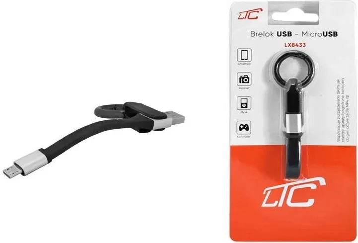 kabel-usb-microusb-brelok-mini-czarny-ltc-oplot-stan-nowy