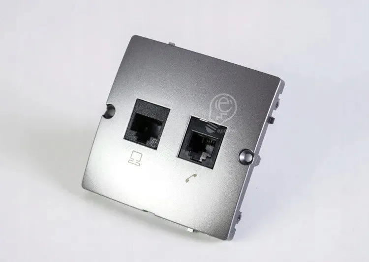simon-basic-gniazdo-komputerowe-rj45-kat-5e-telefoniczne-rj12-inox