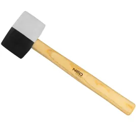 neo-tools-mlotek-gumowy-58mm-450g-bialo-czarny-drewniany-trzonek-25-067