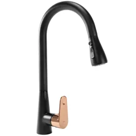 bateria-kuchenna-rea-mild-czarna-rose-gold-zlota-ruchoma-wylewka-3w1