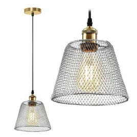 lampa-sufitowa-wiszaca-metalowa-chrom-siatka
