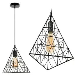 lampa-sufitowa-loft-metalowa-wiszaca-trojkat-pojedyncza-czarna-e27