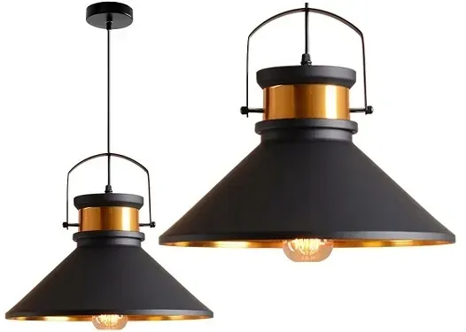 LAMPA WISZĄCA LOFT CZARNA METALOWA SUFITOWA JEDNOPUNKTOWA STYL LOFT ASTI B