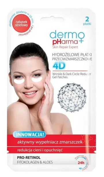 PŁATKI POD OCZY PRZECIWZMARSZKOWE Z RETINOLEM I ALOESEM DERMO PHARMA