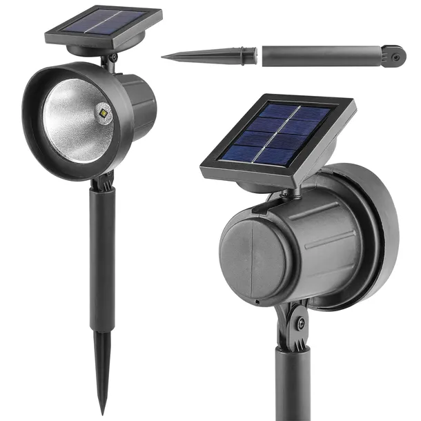 Lampa Solarna Ogrodowa LED WBIJANA CZUJNIK ZMIERZCHU DO OGRODU REFLEKTOR