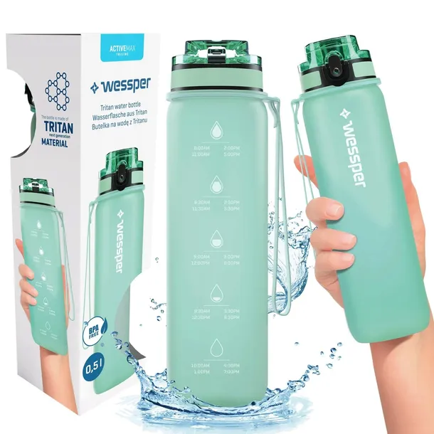 Butelka bidon na wodę Wessper tritan 500 ml bidon na siłownie fitness