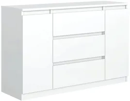 Zdjęcie produktu KOMODA 120,4 cm 3 SZUFLADY 2 DRZWI BIAŁA MATOWA