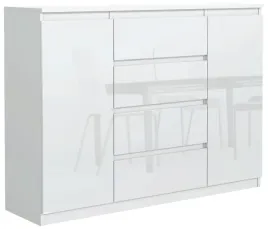 biala-komoda-140cm-4-szuflady-2-drzwi-front-polysk
