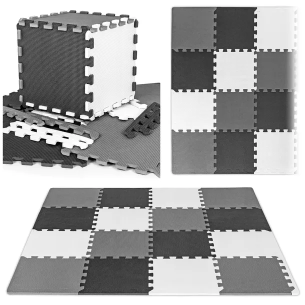 MATA piankowa puzzle EDUKACYJNA 118x118 dla dzieci SKŁADANA ochronna 16szt