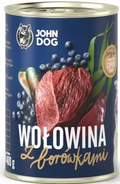Zdjęcie produktu Mokra karma dla psa 400g wołowina borówki JohnDog