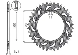 zebatka-tylna-sunstar-jtr735-45-ducati-monster-696-stalowa-wytrzymala